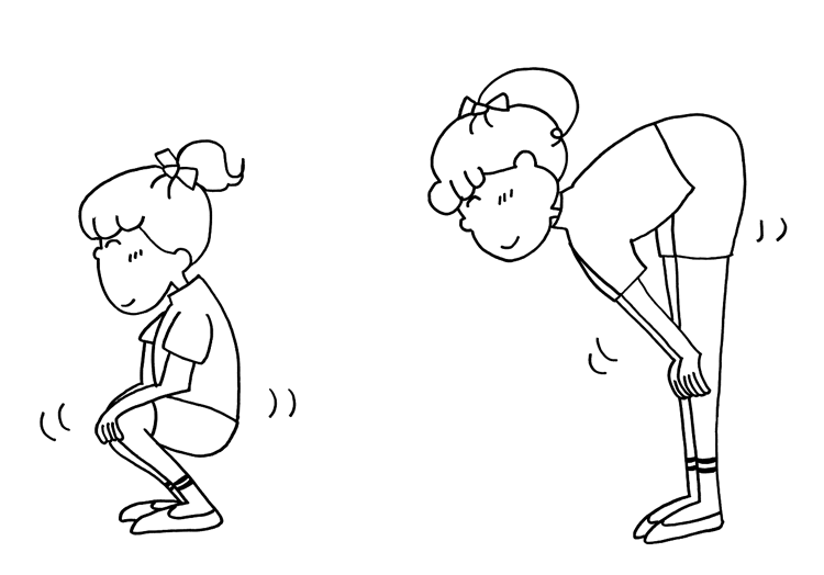 図１　膝の屈伸運動（両膝）