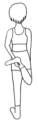 図４　膝を曲げる運動（大腿四頭筋のストレッチング）