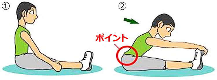 図１　長座体前屈の正しい姿勢